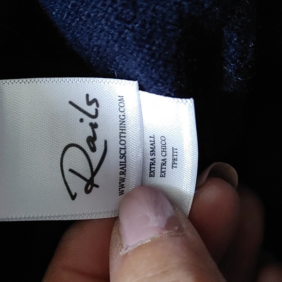 Rails Presley Wool & Cashmere Navy,White Lightning Bokt Sweater Sz.XS - Picture 8 of 9